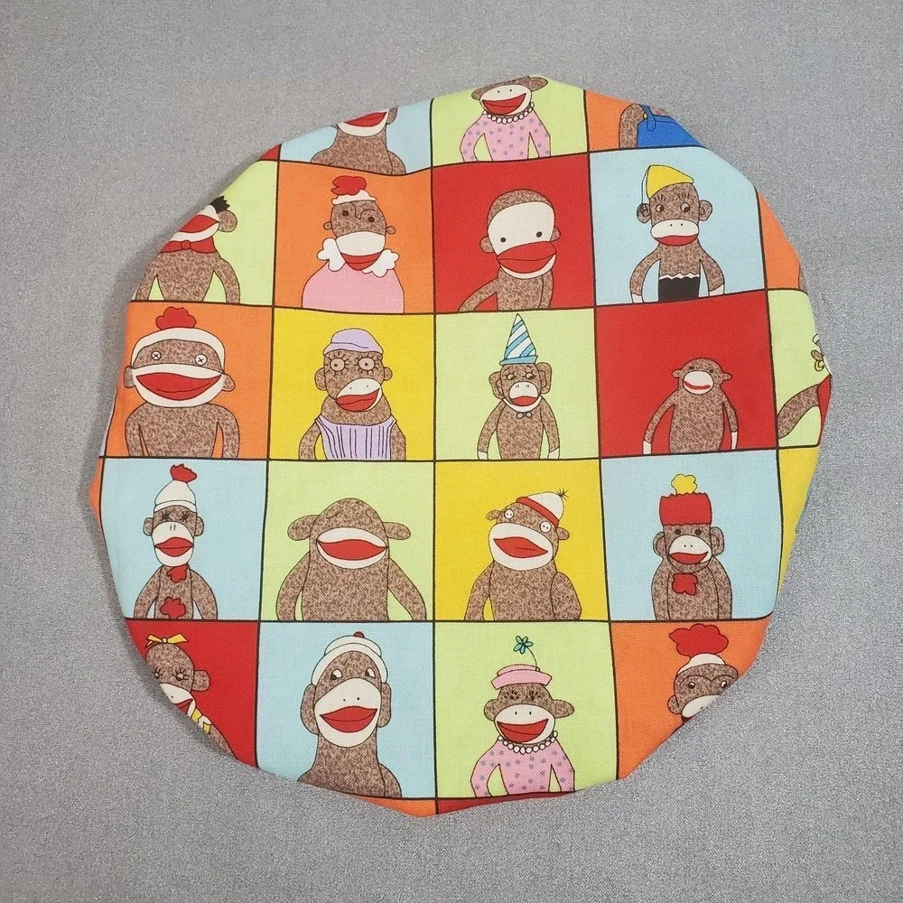Color Block Sock Monkey Reversible KitchenAid Mixer‎ Mixing Bowl Cover Baking